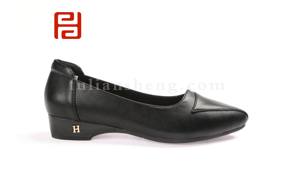 福连升休闲商务女鞋防水布鞋坡跟软底工装鞋20春图片