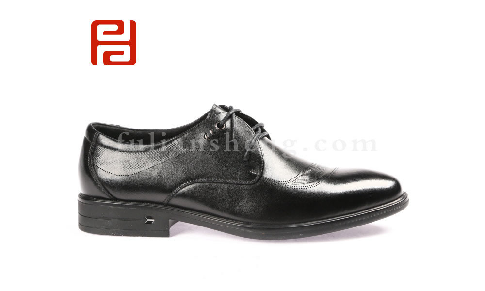 福连升商务正装男鞋 牛皮面棉麻内里舒适休闲商务单鞋图片