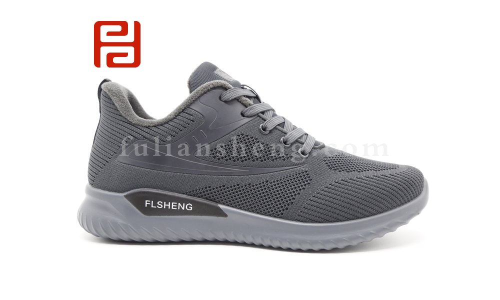 福连升2020冬季新款男保暖舒适轻便漫步鞋飞织运动鞋图片