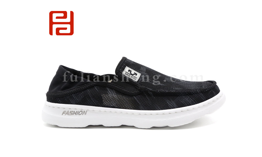 福连升夏季休闲男鞋网面懒人鞋超轻便软底鞋子