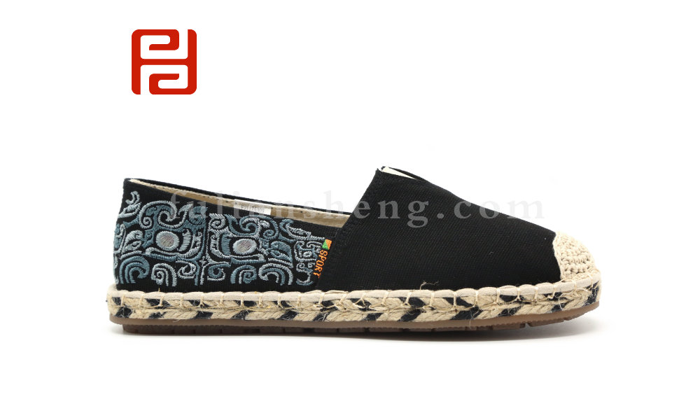 福连升布鞋女透气帆布女鞋浅口平底一脚蹬懒人渔夫鞋