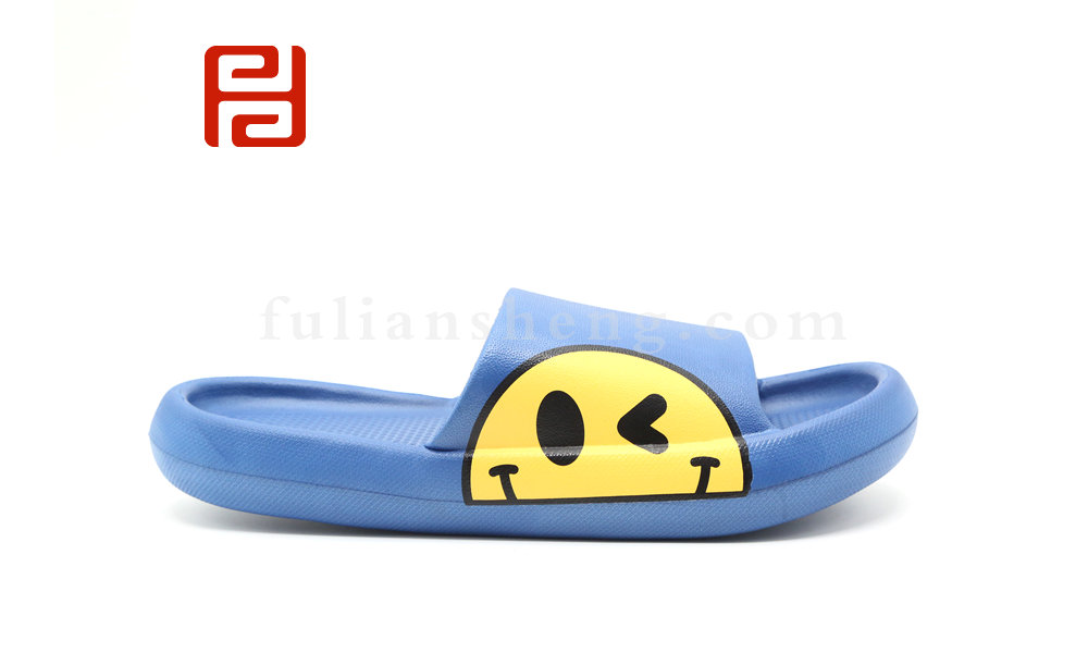 福连升夏季舒适软底拖鞋男款沙滩凉拖个性情侣笑脸