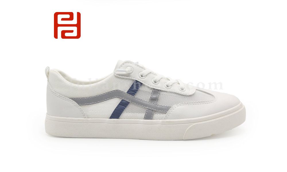 福连升夏季休闲网布透气舒适小白鞋平底阿甘鞋男鞋图片