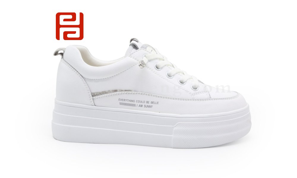 福连升2021秋季新款松糕厚底小白鞋增高休闲百搭板鞋图片