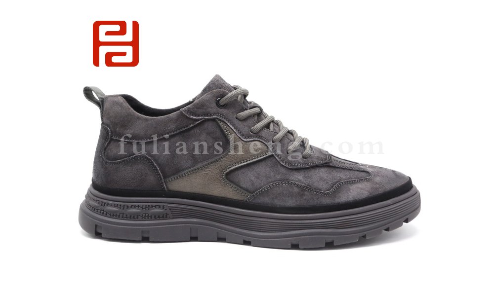 福连升秋季时尚休闲板鞋男鞋单鞋真皮橡胶底马丁靴图片