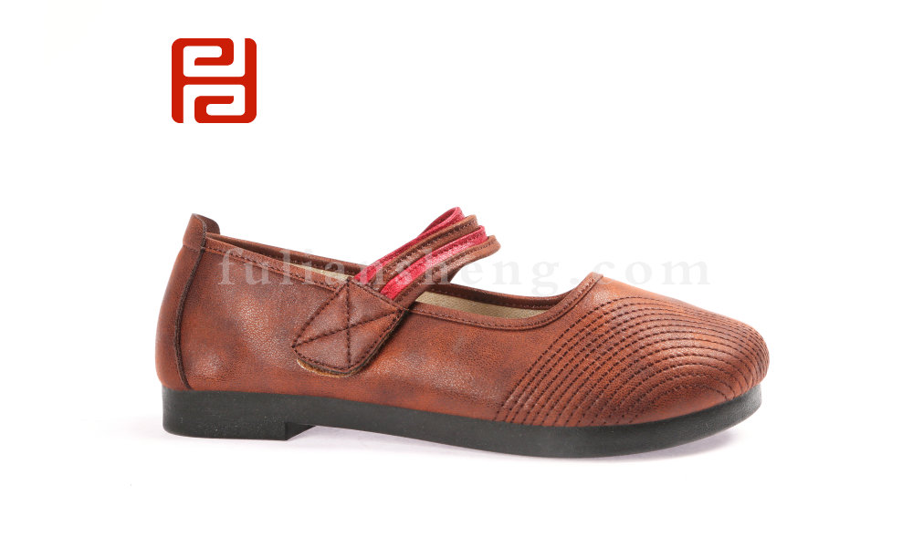 福连升2020春季轻便透气防滑免洗浅口女单鞋妈妈鞋(图4)