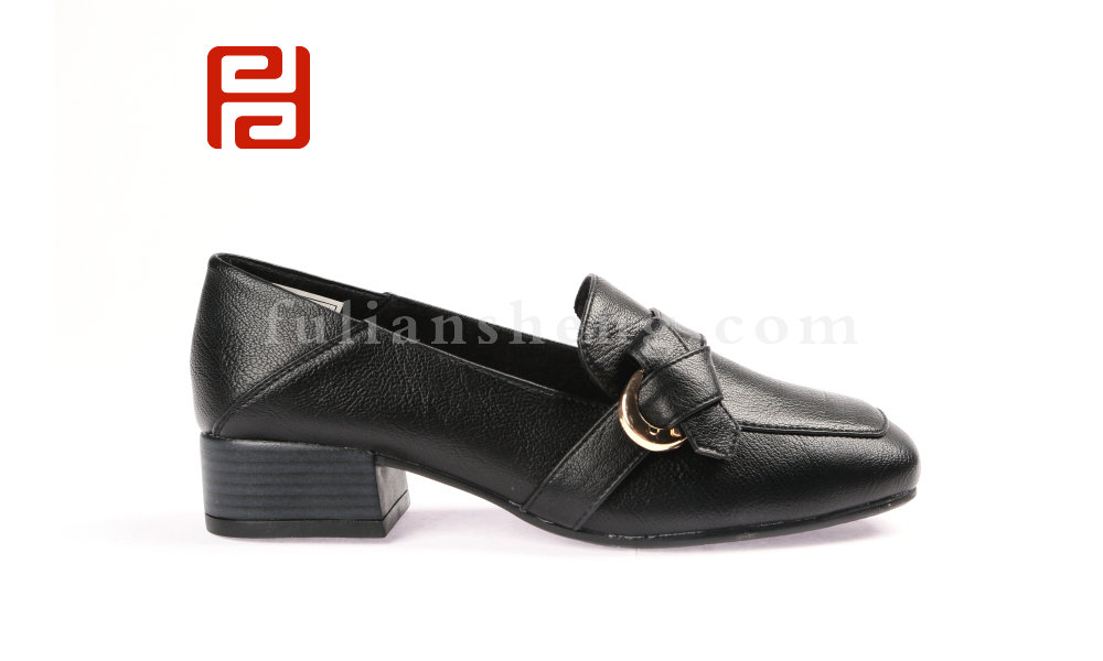 福连升时尚休闲光面女鞋浅口单鞋低跟休闲鞋(图4)