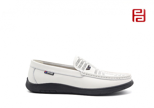 福连升男鞋春季新款真皮商务男鞋豆豆鞋百搭乐福鞋