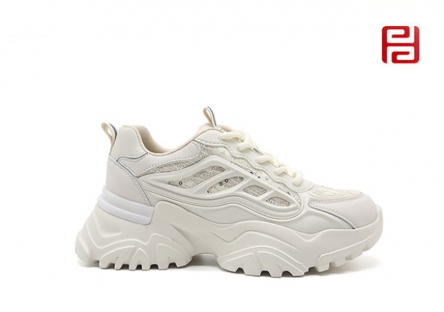 福连升春季时尚运动鞋轻便厚底透气松糕女鞋