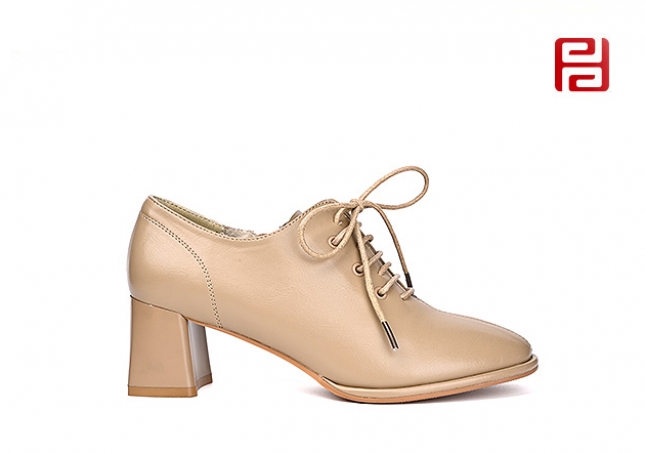 福连升春秋商务工作女鞋单鞋中跟粗跟女鞋