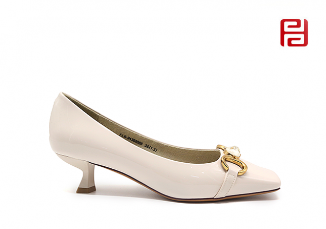 福连升春秋漆皮亮面魅力时装工作通勤低跟浅口单鞋女鞋