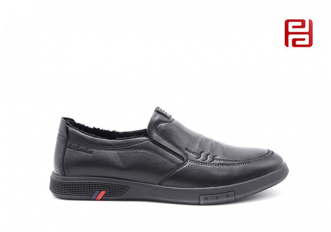 福连升休闲鞋冬保暖加绒一脚蹬商务男鞋舒适合脚